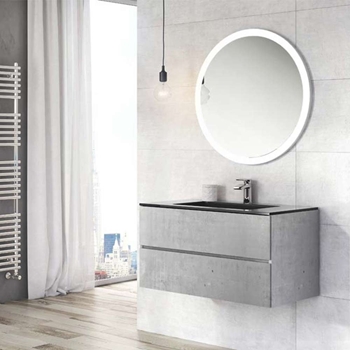 Harbour Substance 900mm 2 Drawer Wall Mounted Vanity Unit & Basin Options - Concrete Effect