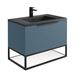 Harbour Symmetry 800mm Wall Hung Vanity Unit with Matt Black Frame Shelf and Handle & Basin