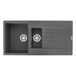 Reginox Harlem 1.5 Bowl Grey Silvery Granite Composite Kitchen Sink & Waste Kit - 1000 x 500mm
