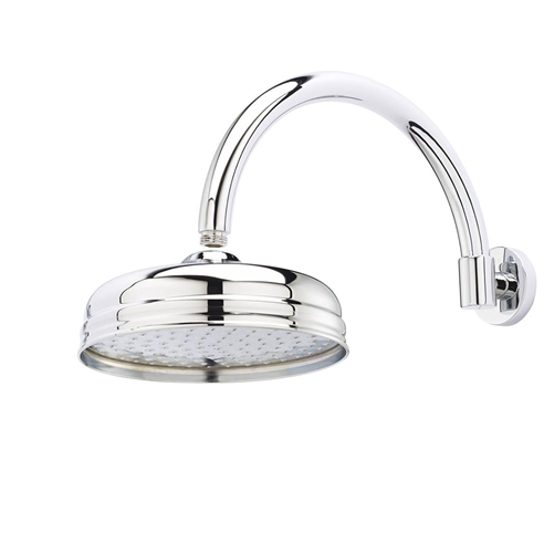 Butler & Rose Victoria 195mm Traditional Fixed Apron Shower Head & Shower Arm