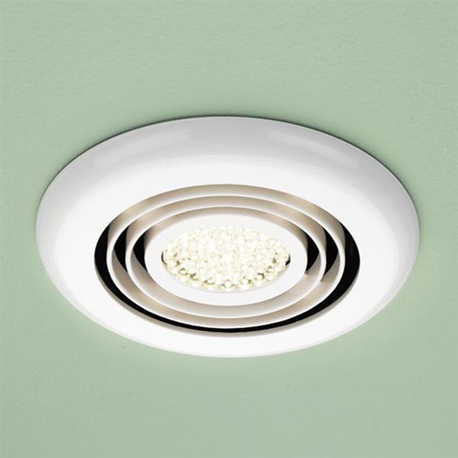 HIB Cyclone Warm White LED Illuminated Inline Ceiling Fan - White