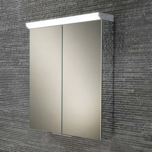 HIB Flare LED Illuminated Mirror Cabinet with Shaver Socket