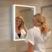 HiB Qubic LED Illuminated Mirror Cabinet with Shaver Socket 