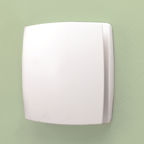 HiB Breeze White Wall or Ceiling Mounted Slimline Low Profile Fan with Timer & Humidity Sensor