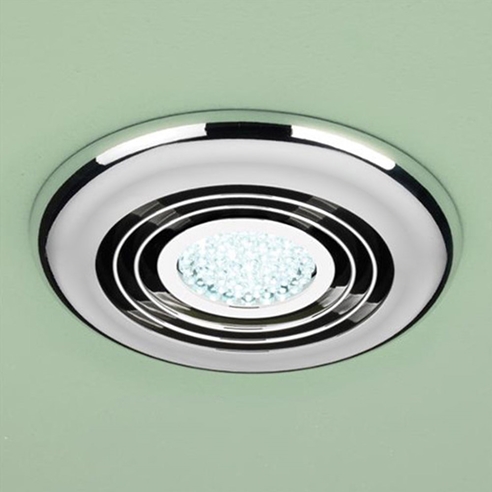 HIB Cyclone Cool White LED Illuminated Inline Wetroom Ventilation System - Chrome