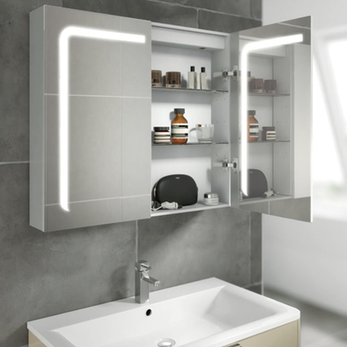HiB Stratus LED Illuminated Steam Free Mirror Cabinet with Shaver Socket - 700 x 600mm