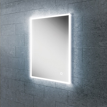 HIB Vega 50 Portrait LED Illuminated Ambient Mirror with Demister & Shaving Socket - 700 x 500mm