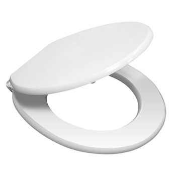 Vellamo Soft-Close White MDF Wood Toilet Seat - White Gloss
