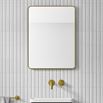 HIX Rectangular Brushed Brass Framed Bathroom Mirror - 600 x 800mm