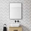 HIX Rectangular Matt Black Framed Bathroom Mirror - 600 x 800mm