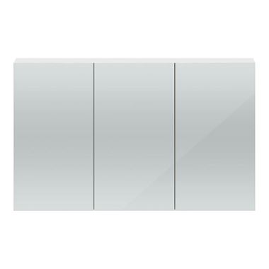 Hudson Reed 1350mm Mirror Cabinet - Gloss White