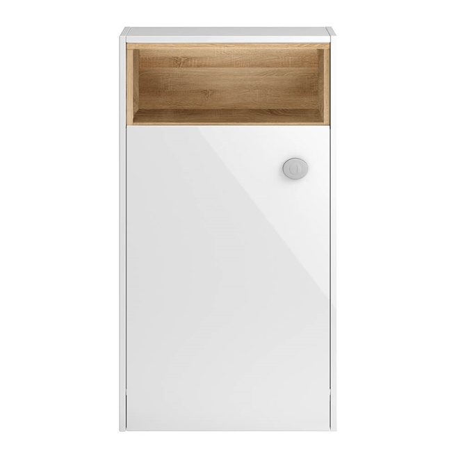 Hudson Reed Coast 600mm Back to Wall Toilet Unit With Open Shelf - White Gloss