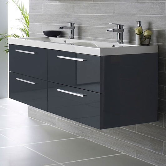 Hudson Reed Quartet 1440mm Wall Mounted, Sink With Vanity Unit Uk