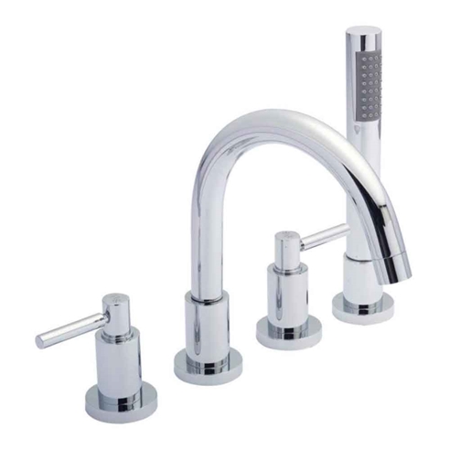 Hudson Reed Tec Lever 4 Hole Deck Mounted Bath Shower Mixer with Pull Out Handset