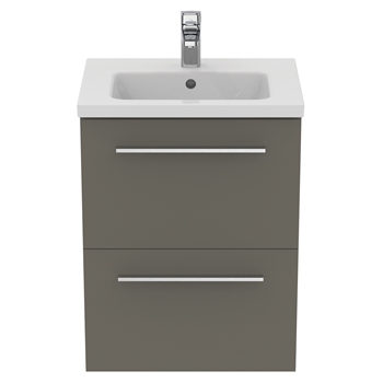 Ideal Standard i.life S 500mm Wall Mounted 2 Drawer Compact Vanity Unit & Basin