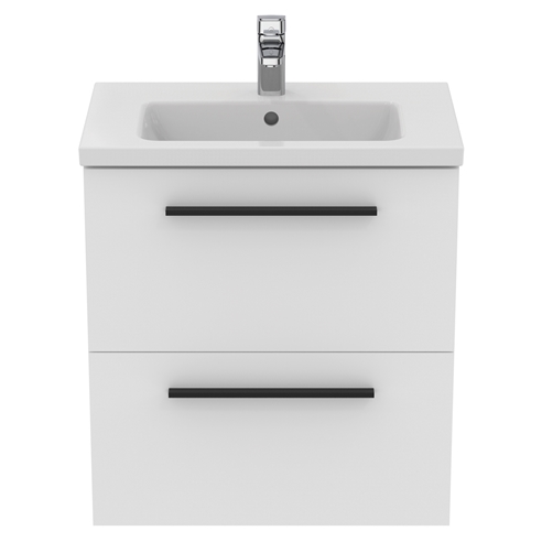 Ideal Standard i.life S 600mm Wall Mounted 2 Drawer Compact Vanity Unit & Basin