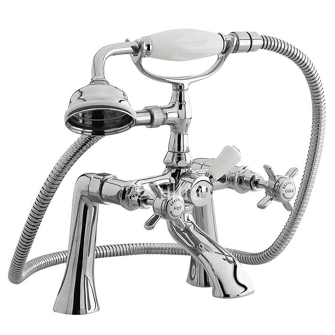 nuie Beaumont Deck Mounted Bath Mixer Tap with Shower Kit