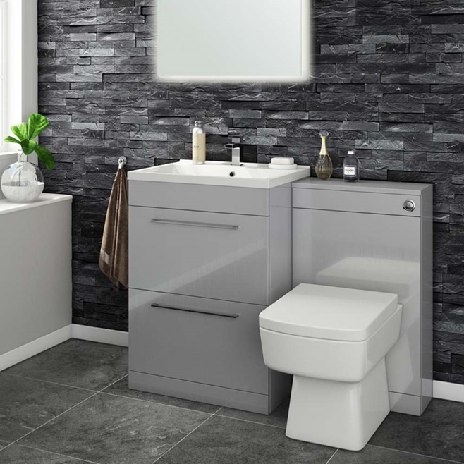 Vellamo Aspire Back to Wall WC Toilet Unit - Gloss Grey