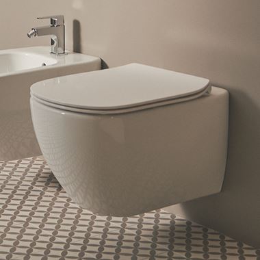 Ideal Standard Tesi Wall Hung Toilet with Aquablade® Flush Technology & Soft Close Seat without Concealed Cistern