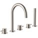 Inox 5 Hole Deck Mounted Stainless Steel Bath Shower Mixer with Pull Out Handset
