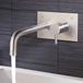 Inox Brushed Stainless Steel Wall Mounted Single Lever Basin Mixer with Backplate
