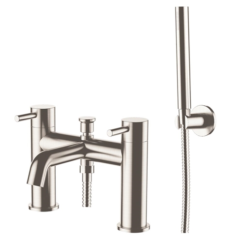Inox Deck Mounted Stainless Steel Bath Shower Mixer with Handset Kit