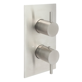Inox 1 Outlet Concealed Thermostatic Shower Valve - Brushed Stainless Steel