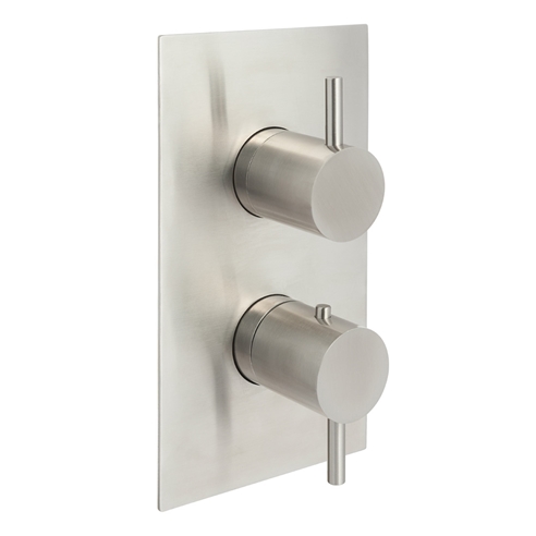 Inox 3 Outlet Concealed Thermostatic Shower Valve - Brushed Stainless Steel