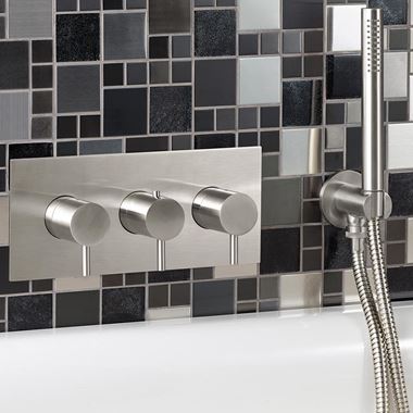 Inox Stainless Steel Horizontal Concealed Thermostatic 3 Outlet Valve