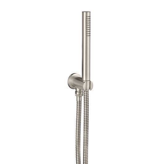 Inox Brushed Stainless Steel Mini Shower Kit with Outlet Elbow & Integrated Handset Holder