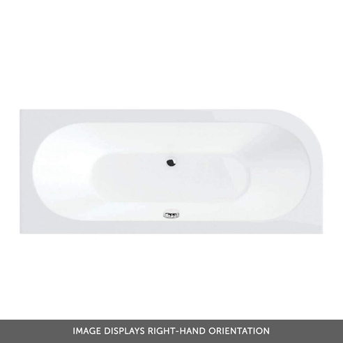 Drench J Shaped Double Ended Corner Bath & Front Panel - 1650 x 725mm