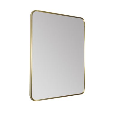 HIX Rectangular Brushed Brass Framed Bathroom Mirror - 600 x 800mm