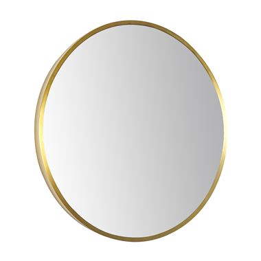 VOS Round Brushed Brass Framed Mirror - 600mm