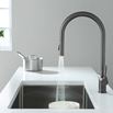 Just Taps VOS Pull Out Single Lever Mono Kitchen Mixer - Brushed Gunmetal Grey