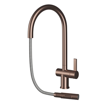 Just Taps VOS Pull Out Single Lever Mono Kitchen Mixer - Brushed Bronze