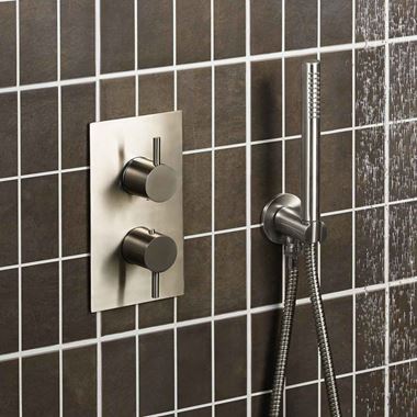 Just Taps Inox Concealed Thermostatic 2 Outlet Valve