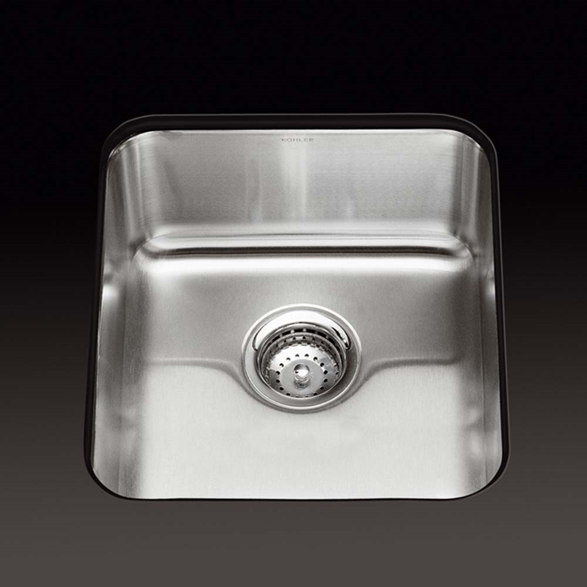 Kohler Icerock Single Bowl Brushed Stainless Steel Undermount Sink - 400 x 445mm