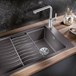 Blanco Lanora Eco Cold Start WRAS Approved Brushed Stainless Steel Mono Kitchen Mixer Tap