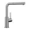 Blanco Lanora-S Eco Cold Start Brushed Stainless Steel Mono Pull Out Kitchen Mixer Tap