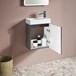 Drench Maisie Compact 400mm Mini Cloakroom Wall Hung Vanity Unit & Basin - Anthracite