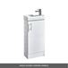 Drench Maisie Compact 400mm Mini Cloakroom Floorstanding Vanity Unit with Black Handle & Basin - Gloss White