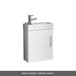Drench Maisie Compact 400mm Mini Cloakroom Wall Hung Vanity Unit with Black Handle & Basin - Gloss White