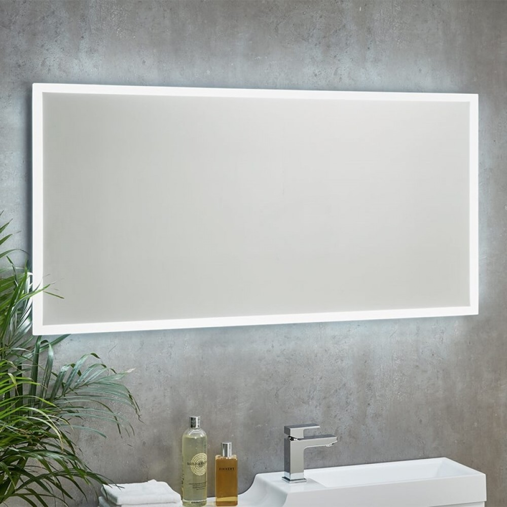 Nimbus LED Illuminated Bathroom Cabinet Mirror with Shaver Socket & Demister Pad Pebble Grey Bathroom Mirror Cabinet 500 x 700 mm 