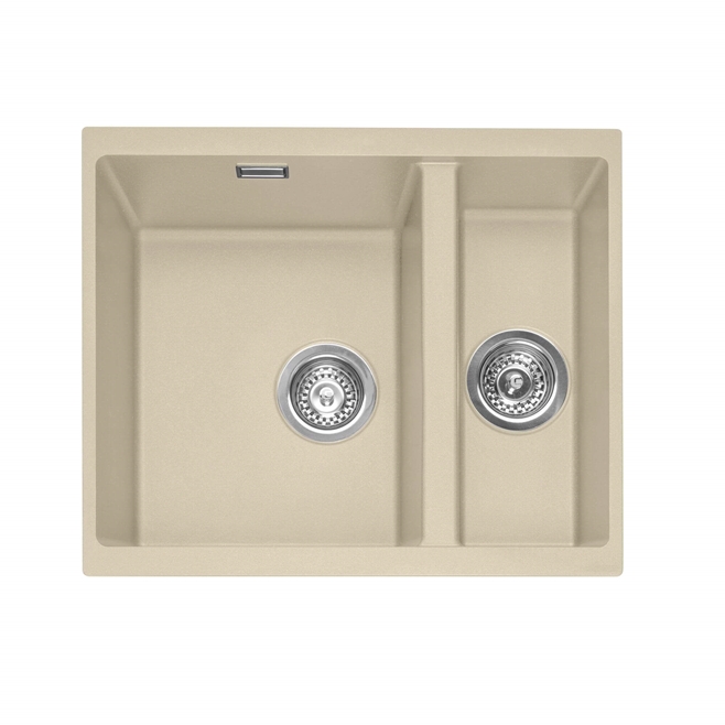 Caple Leesti 1.5 Bowl Desert Sand Undermount Granite Composite Kitchen Sink & Waste Kit - 555 x 460mm