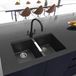 Caple Leesti 2 Bowl Anthracite Undermount Granite Composite Kitchen Sink & Waste Kit - 824 x 481mm
