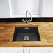 Caple Leesti 1 Bowl Anthracite Inset or Undermount Granite Composite Kitchen Sink & Waste Kit - 533 x 457mm