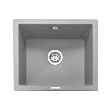 Caple Leesti 1 Bowl Pebble Grey Inset or Undermount Granite Composite Kitchen Sink & Waste Kit - 533 x 457mm