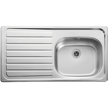 Leisure Lexin Satin Stainless Steel Single Bowl Kitchen Sink with Left Hand Drainer - 950 x 508mm