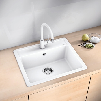 Blanco Legra 6 1 Bowl Silgranit Composite Kitchen Sink & Waste with Tap Ledge - 585 x 500mm
