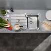 Blanco Lemis 45 S-IF Compact 1 Bowl Brushed Stainless Steel Kitchen Sink & Waste with Reversible Drainer - 860 x 500mm